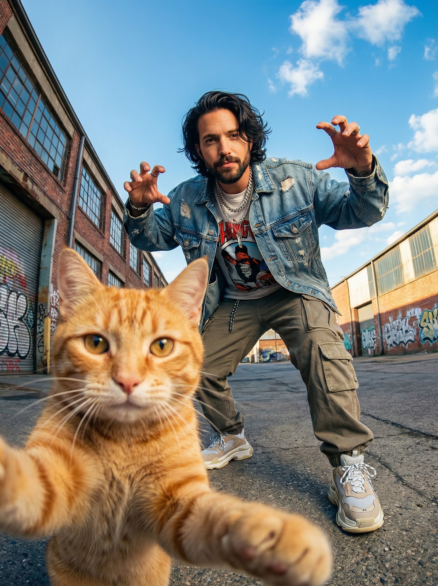 调皮猫街头时刻